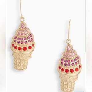 New! Leith gold ice cream cone earrings